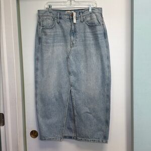 Madewell Ridid A Line Light Blue Denim midi Skirt